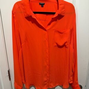 Torrid Vibrant Orange Button-Down Shirt